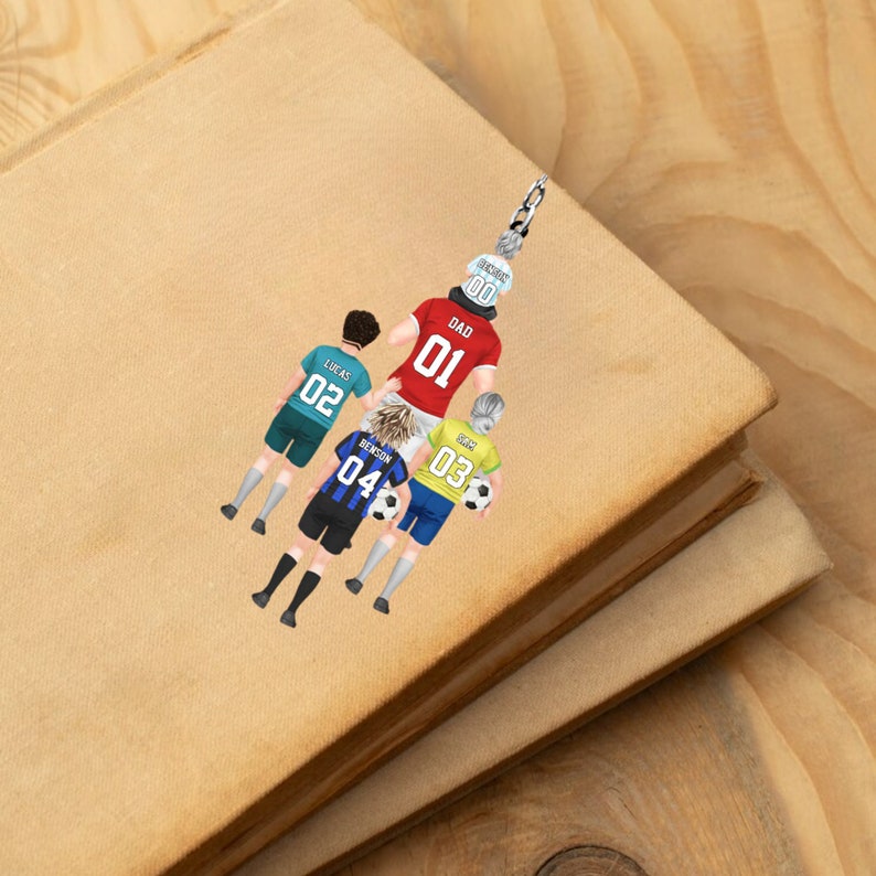 Porte-clés acrylique personnalisé pour papa footballeur et enfants, cadeau fête des pères pour papa, cadeau pour papa footballeur, amateur de football, cadeau d'anniversaire de footballeur image 8