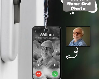 Personalized The Call I Wish I Could Take Memorial Sympathy Remembrance Keychain, Custom Photo  Memorial Acrylic Keychain, Memorial Gift