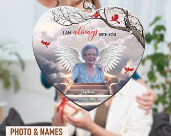 Personalized Memorial Wings In Loving Memory In Heaven Keychain, Remembrance Keyhain, Memorial KeyChain, In Memory Grandpa, Photo Memorial