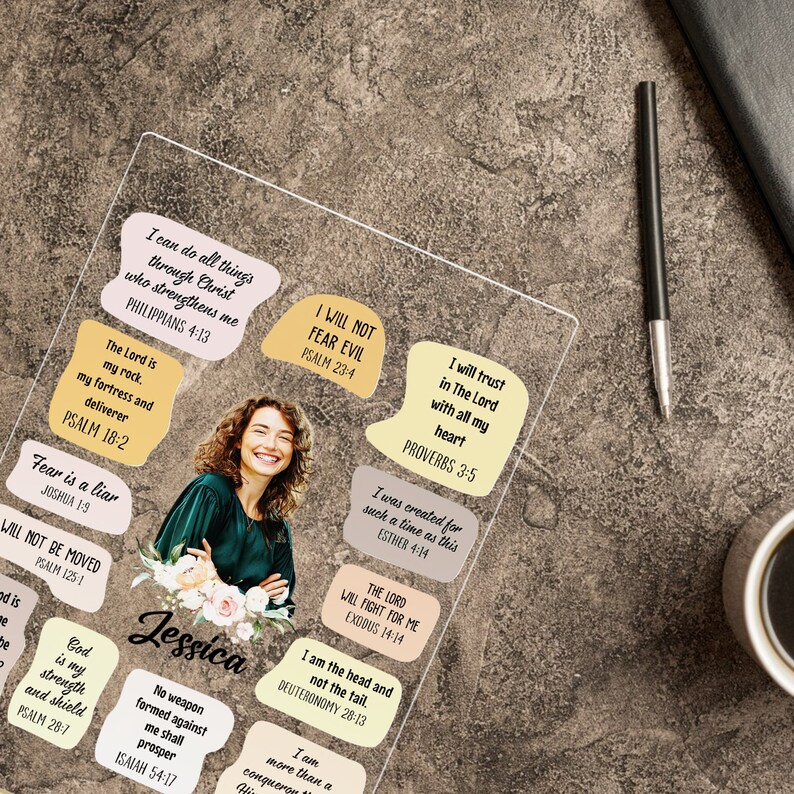 Personalized Name Christian Bible Verse Affirmations Night Light, Bible