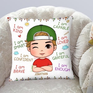 Personalized Grandson Pillowcase Custom Gift For Grandson Son Boy I Am Kind Pillowcase From Mom Nana On Christmas Back To School