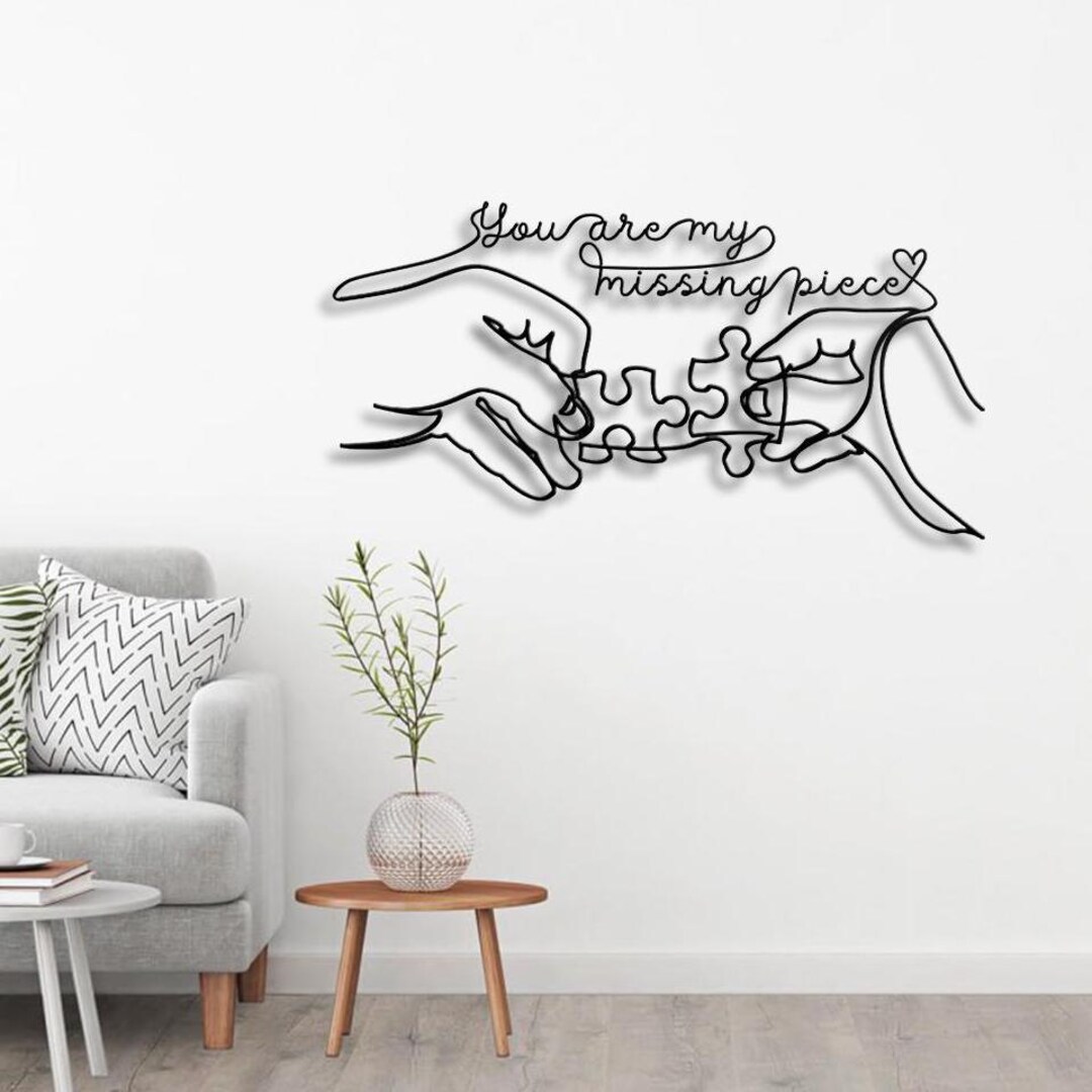 Missing Pieces Couple Wall Art, Couple Metal Wall Art, Make Love Wall