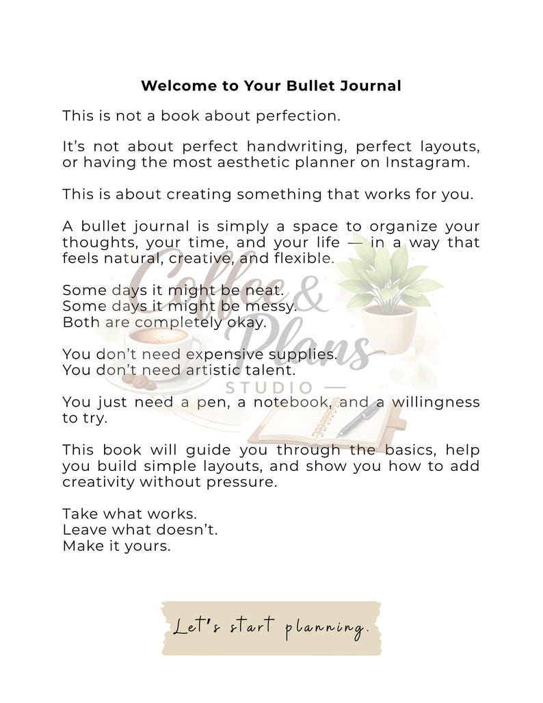 Bullet Journal Guide With Printables Instant Download - Etsy