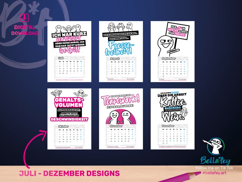 Druckbarer Kalender 2024 Work Meme Kalender 2024 Kalender Etsy