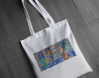 French Riviera South of France, Beautiful Mosaic, Monaco Nice Cannes Shopping, Natural Tote Bag