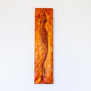 Wooden Carved  Crocodile Sculpture | Rustic Wildlife Wall Art | Unique Natural Wood Home Decor | Perfect for Living Room or Office