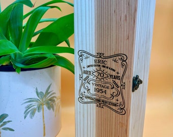Personalized Engraved Wooden Wine Box | Anniversary Gift