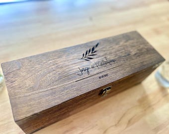 Engraved Wooden Wine Box | Personalized Wedding Gift