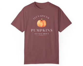 Pumpkin T-shirt, Fall T-shirt, Pumpkin, Fall, Halloween, Unisex Garment-Dyed T-shirt