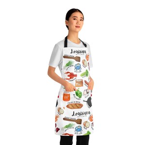 NEW Louisiana Kitchen Apron - Cooking Apron, Chef Apron, Adjustable Apron, Foodie Gift, Kitchen Accessories, Louisiana Gift image 5