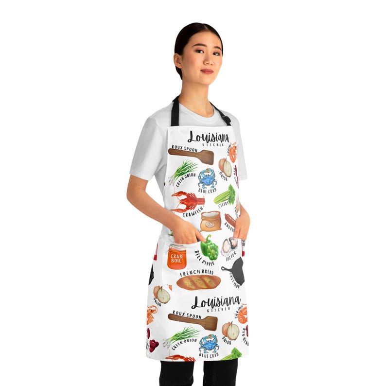 NEW Louisiana Kitchen Apron - Cooking Apron, Chef Apron, Adjustable Apron, Foodie Gift, Kitchen Accessories, Louisiana Gift image 5