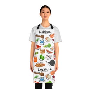 NEW Louisiana Kitchen Apron - Cooking Apron, Chef Apron, Adjustable Apron, Foodie Gift, Kitchen Accessories, Louisiana Gift image 3