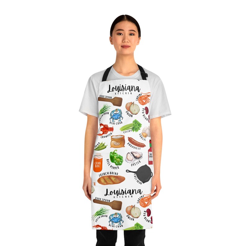 NEW Louisiana Kitchen Apron - Cooking Apron, Chef Apron, Adjustable Apron, Foodie Gift, Kitchen Accessories, Louisiana Gift image 3