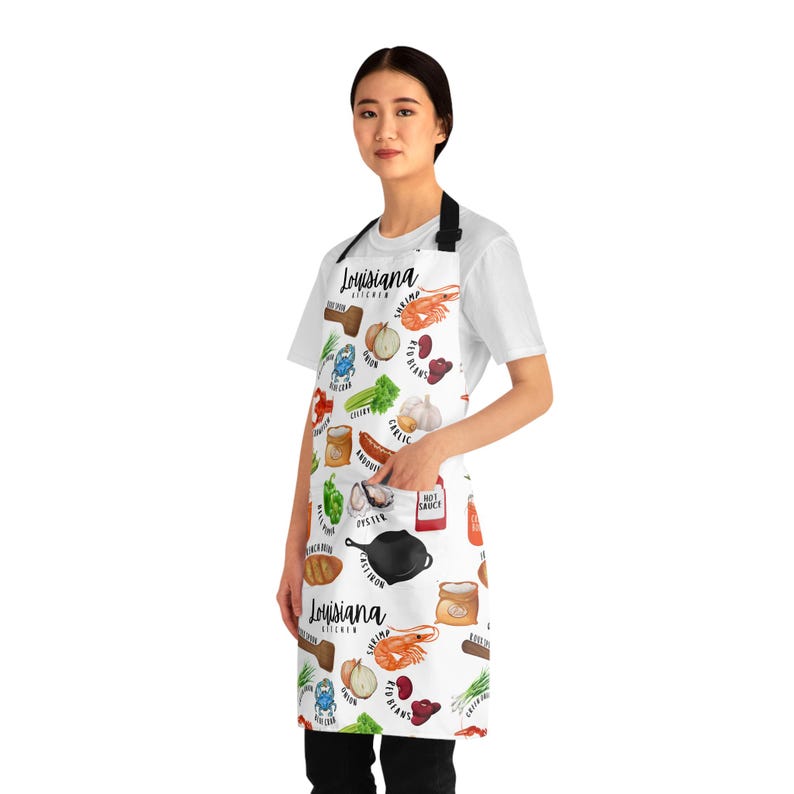 NEW Louisiana Kitchen Apron - Cooking Apron, Chef Apron, Adjustable Apron, Foodie Gift, Kitchen Accessories, Louisiana Gift image 4