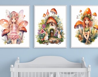 Fairy Wall Art Kids Fairy Prints Fairy Nursery Art Kids Wall Art Secret Fairy Garden Fairy Garden Nursery Decor Girls Room Decor Cute