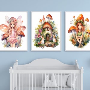 Fairy Wall Art Kids Fairy Prints Fairy Nursery Art Kids Wall Art Secret Fairy Garden Fairy Garden Nursery Decor Girls Room Decor Cute