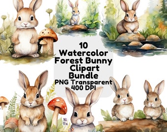 Watercolor Clipart Cute Bunny Clipart Nursery Art Woodland Animal Bunny Clipart Nursery Woodland Clipart Forest Bunny Commercial Use