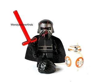 Aangepaste 3D-geprinte Kylo Ren minifiguur & BB8