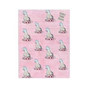 Vivian From Hairy Tale Farm Pink Velveteen Minky Blanket