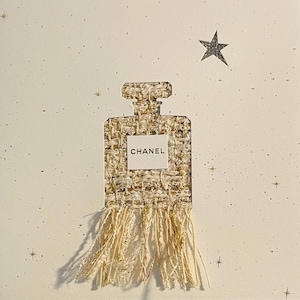 Chanel-wenskaart, kerstkaart, kaart van tweedstof, authentiek, collectors item