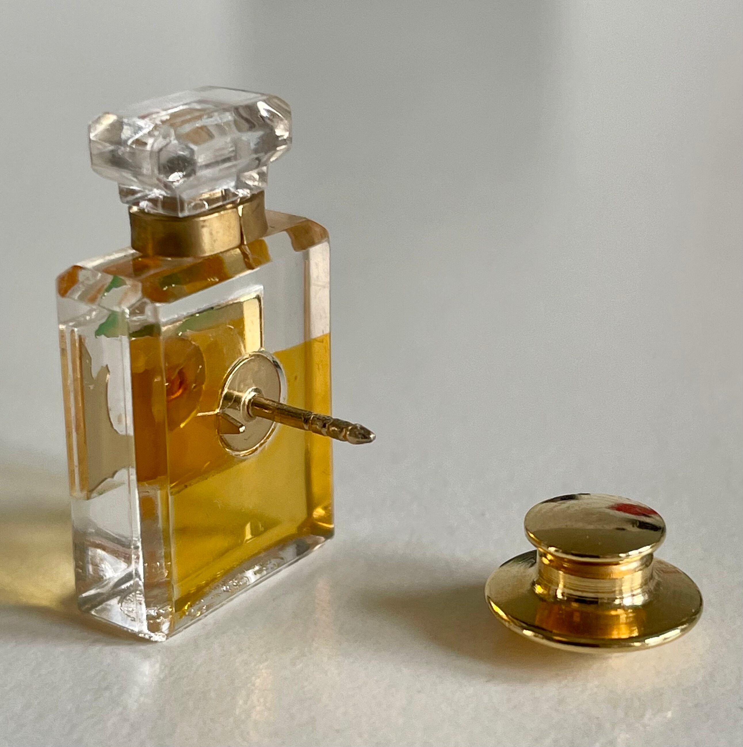 Chanel Iconic No 5 Perfume Bottle Pin Brooch, Vintage, Authentic
