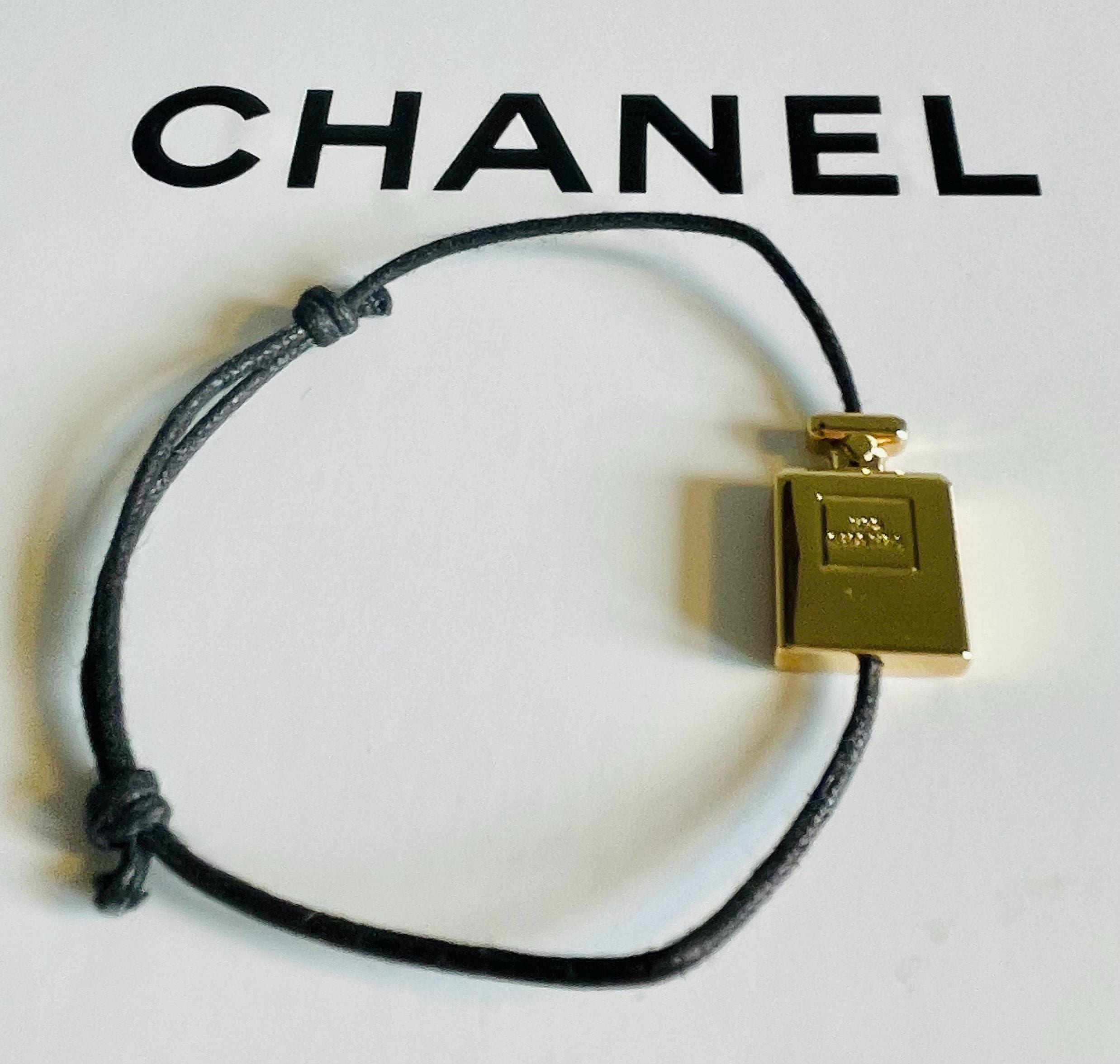 シャネルのNo.5香水瓶チャーム付きブレスレット、本物、ヴィンテージ