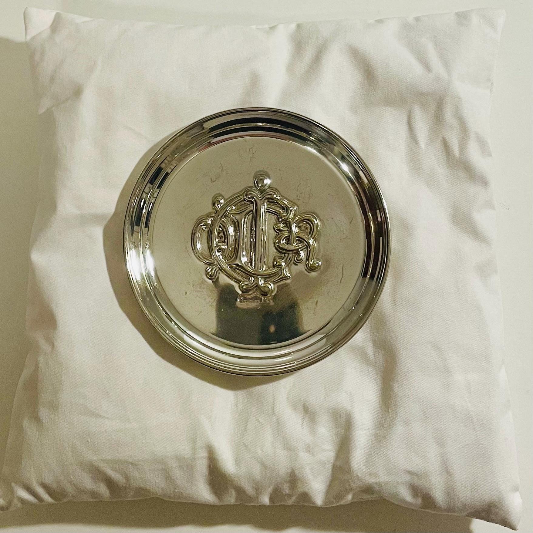 Vintage Christian Dior Silver Plated Vanity Tray - Collectible CD