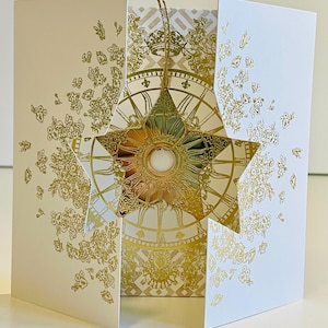 Carte de voeux Dior, carte de Noël, décoration étoilée, carte 3D, authentique, objet de collection