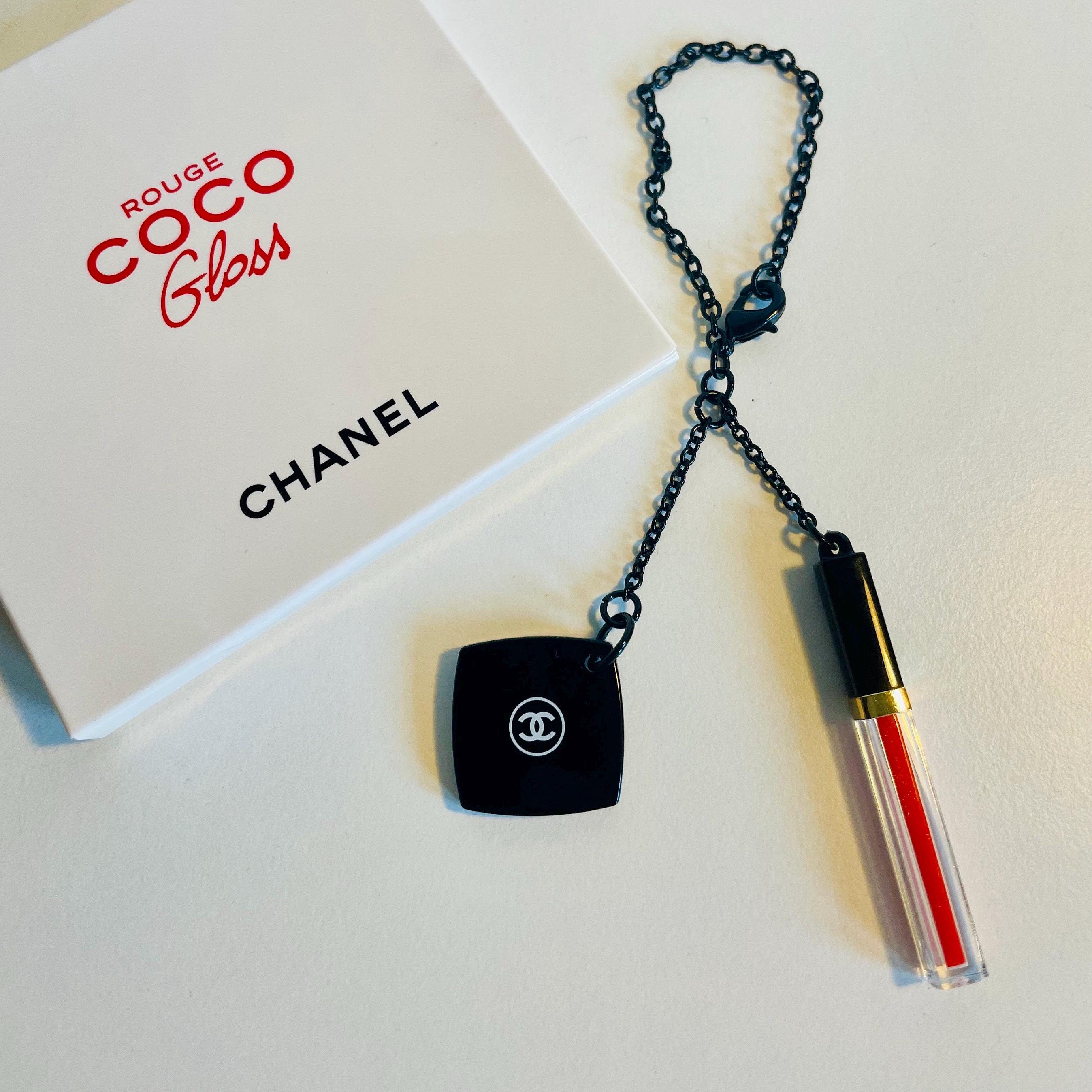 Authentic Chanel Key Chain, Rouge Coco Gloss, Miniature Authentic Chanel Key Chain, Rouge Coco Gloss, Miniature