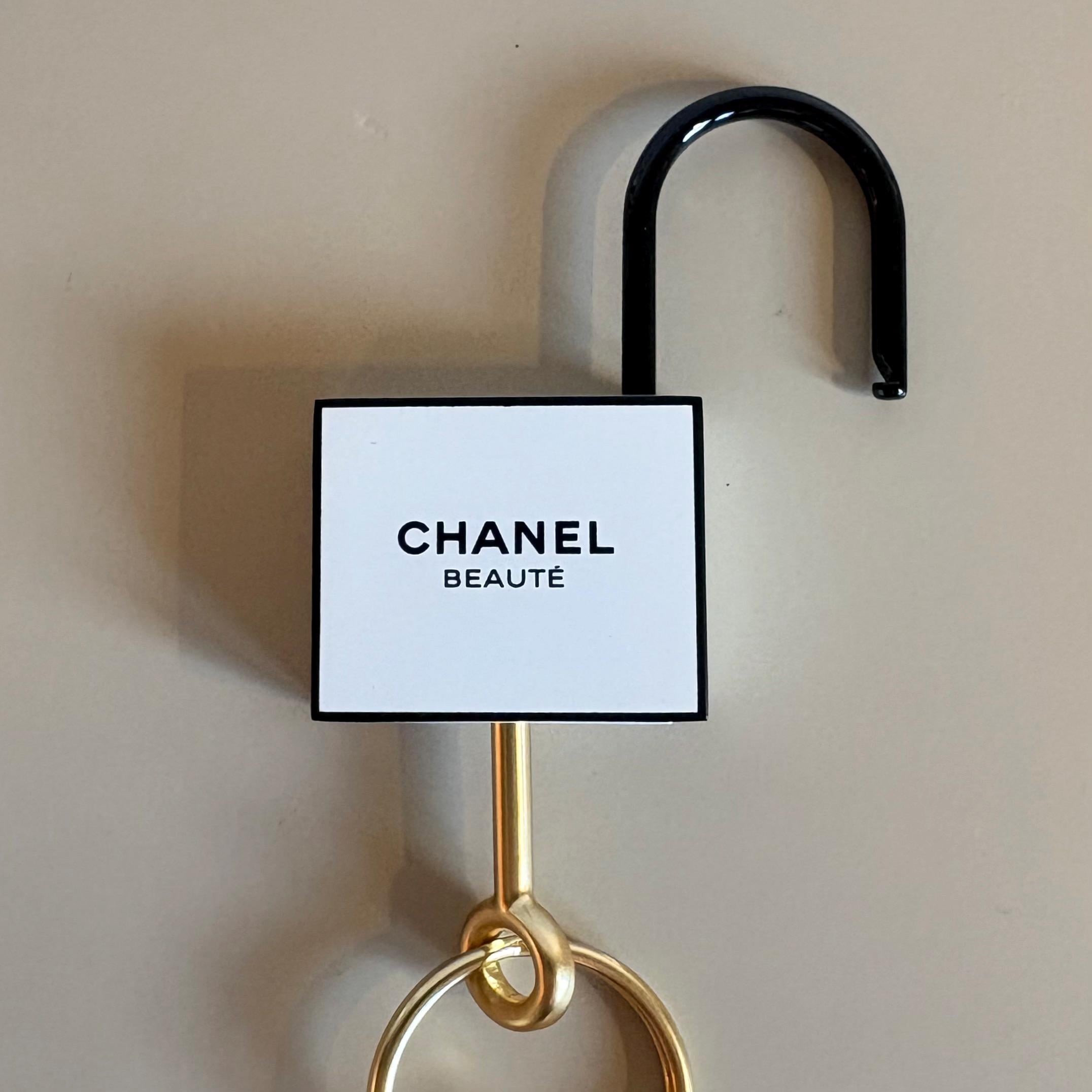 Chanel Padlock Set With Keys Black and Gold CC Logo Heavy Hardware