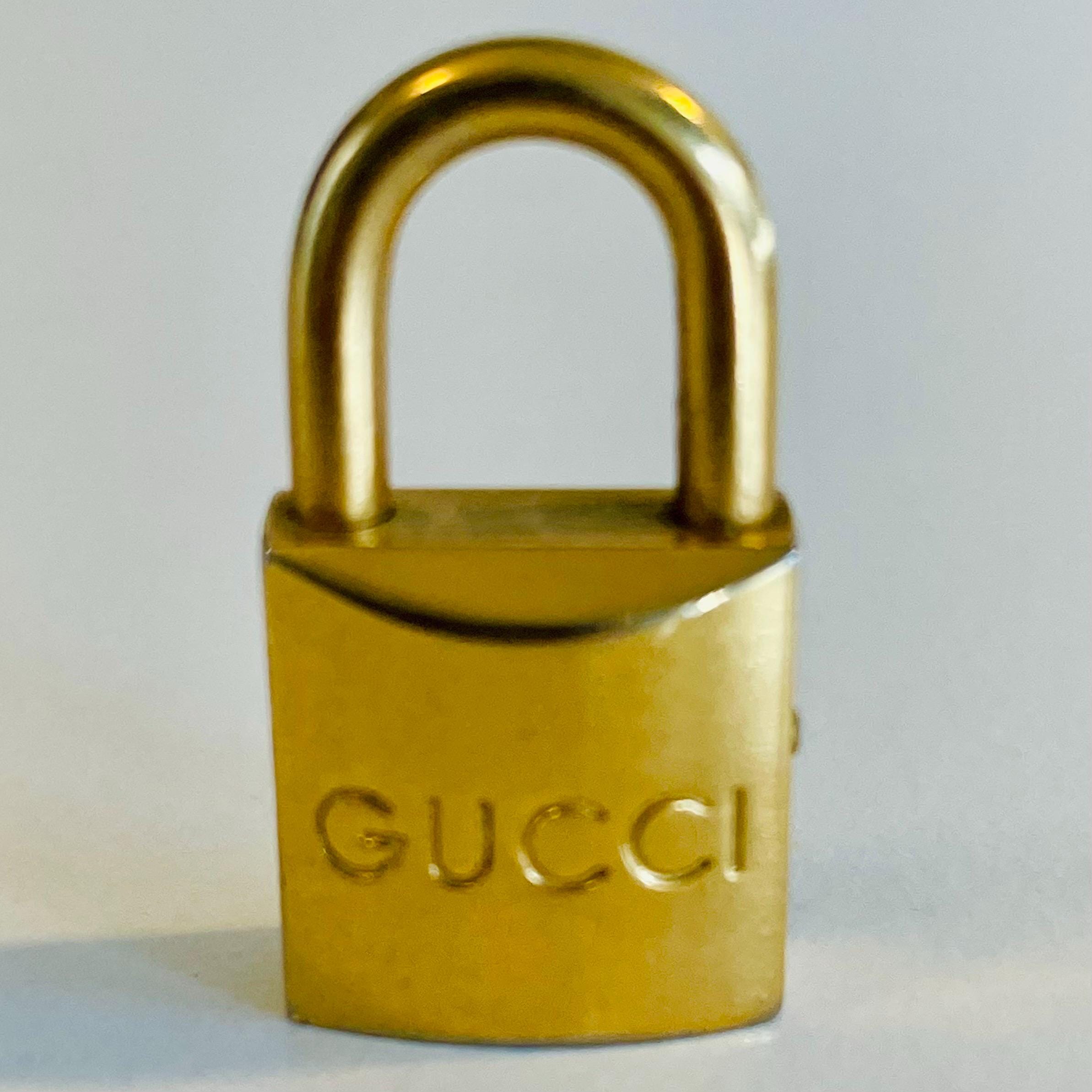 Authentic GUCCI Padlock With 2 Keys – Vintage Brass Lock With