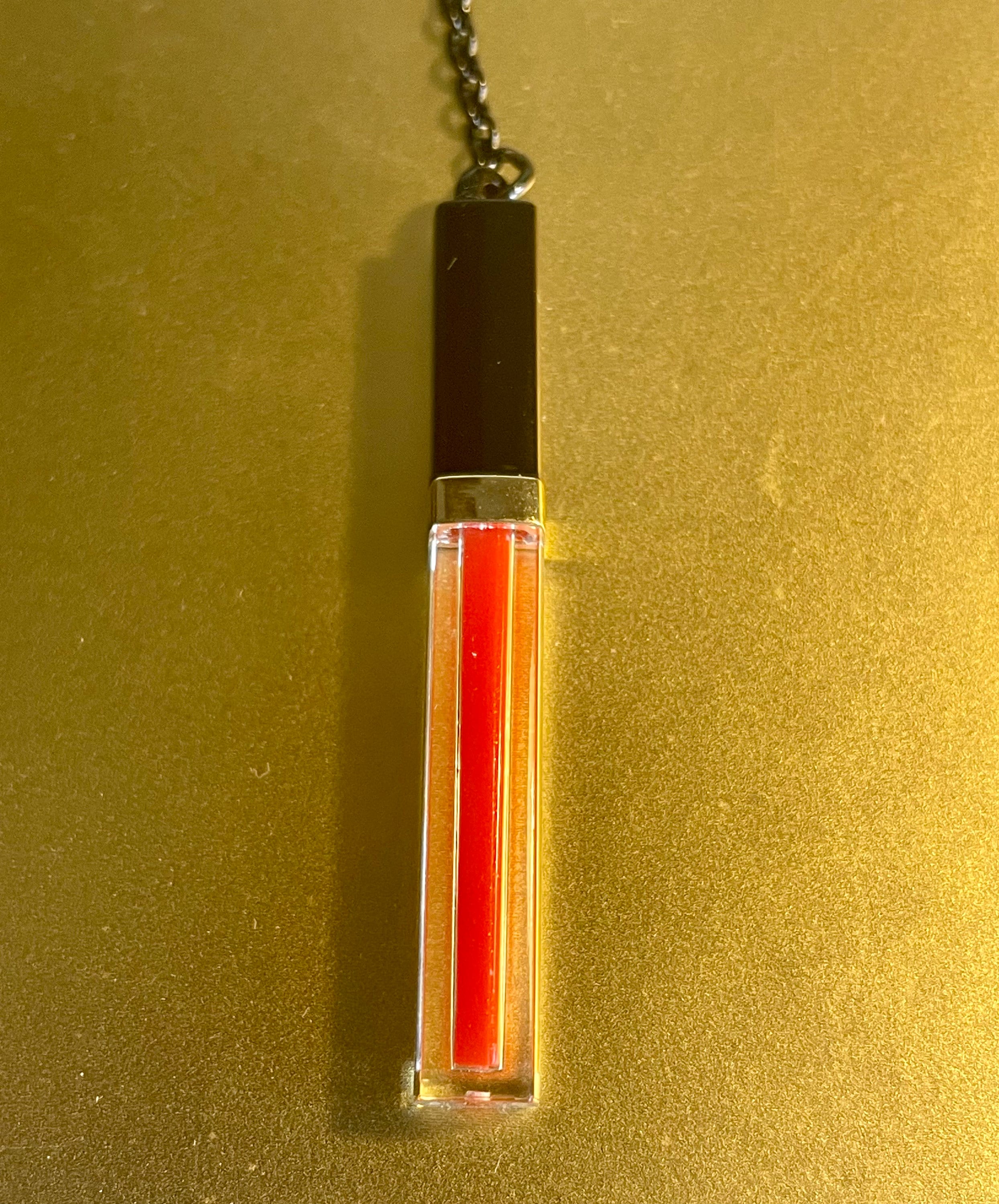 Authentic Chanel Key Chain, Rouge Coco Gloss, Miniature