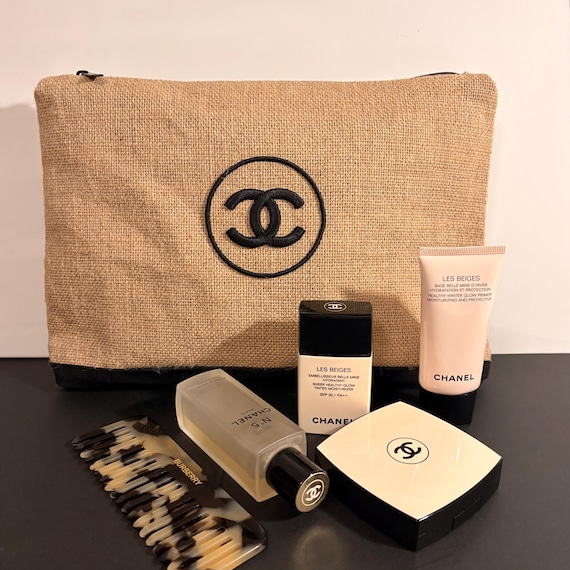 Rare Chanel Jute Press Pouch With Embroidered CC Logo - Etsy