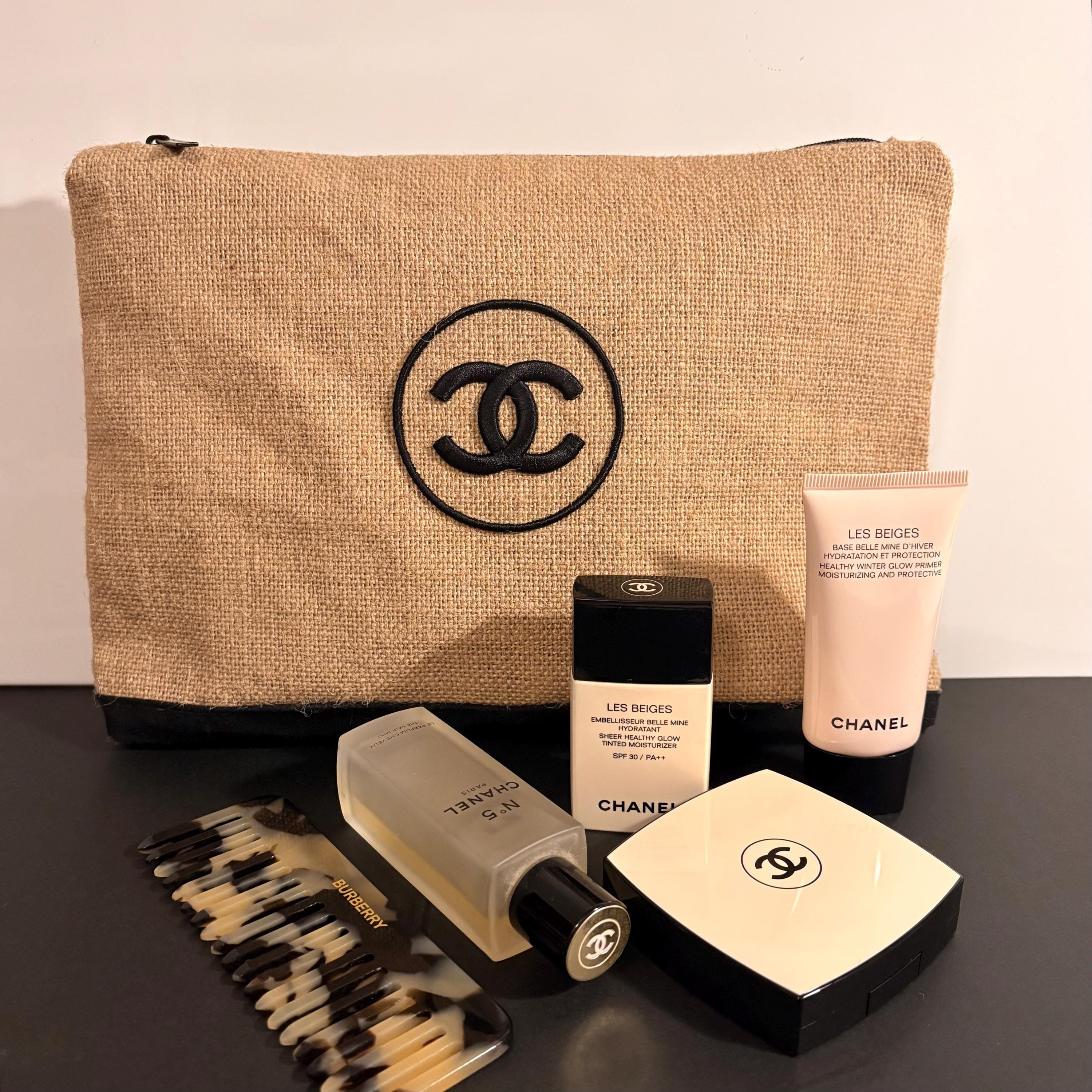 Rare Chanel Jute Press Pouch With Embroidered CC Logo - Etsy