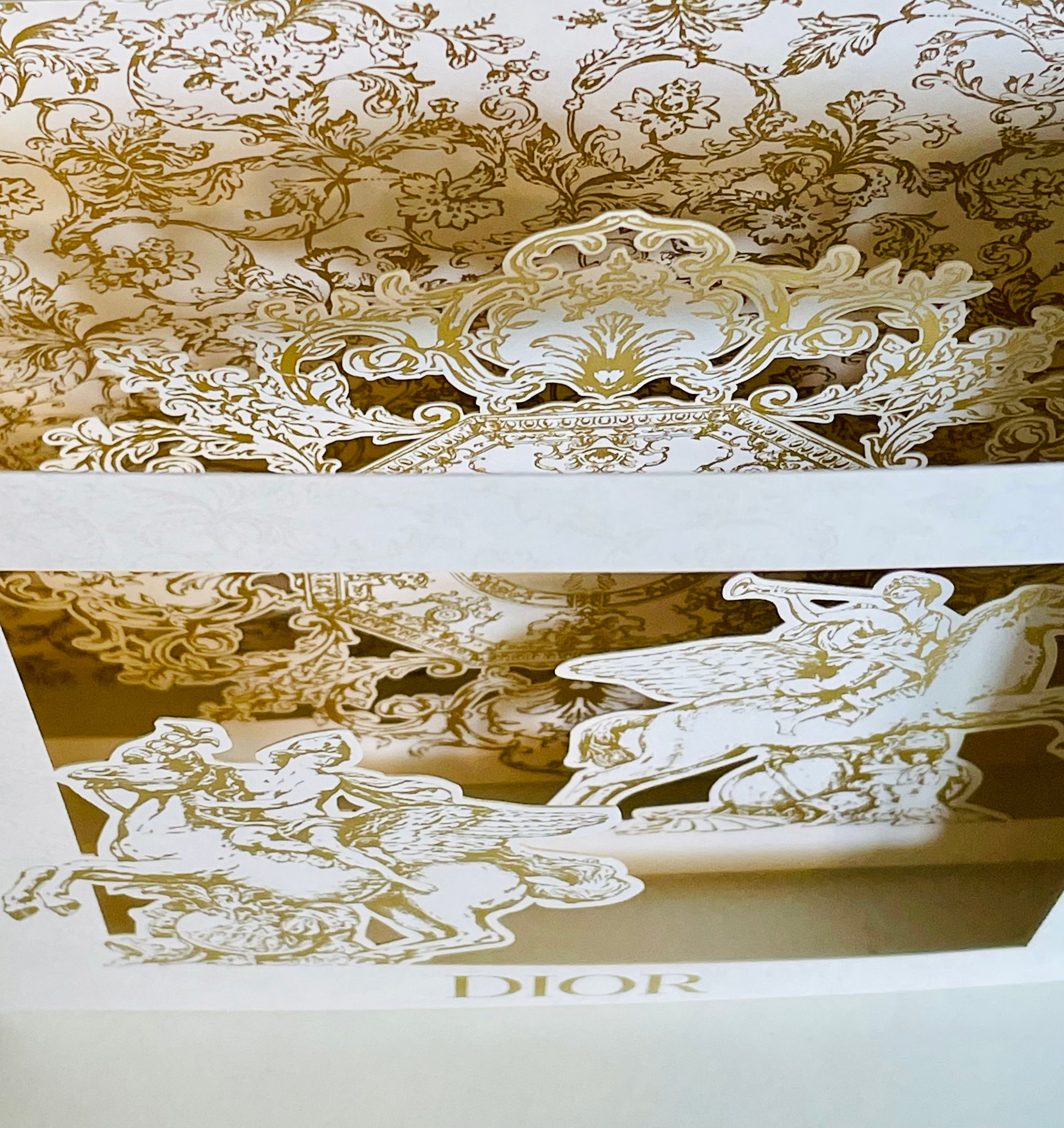 Rare DIOR 3D Greeting Card – Baroque Horse Riders & Castle Scene