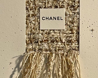 Chanel Greeting card, Christmas card, Tweed Fabric Card, Authentic, Collector's item