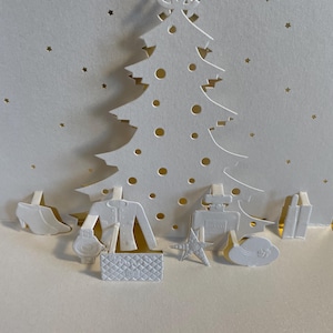 Biglietto d'auguri Chanel, biglietto di Natale, biglietto pop-up, biglietto 3D, autentico, vintage, oggetto da collezione