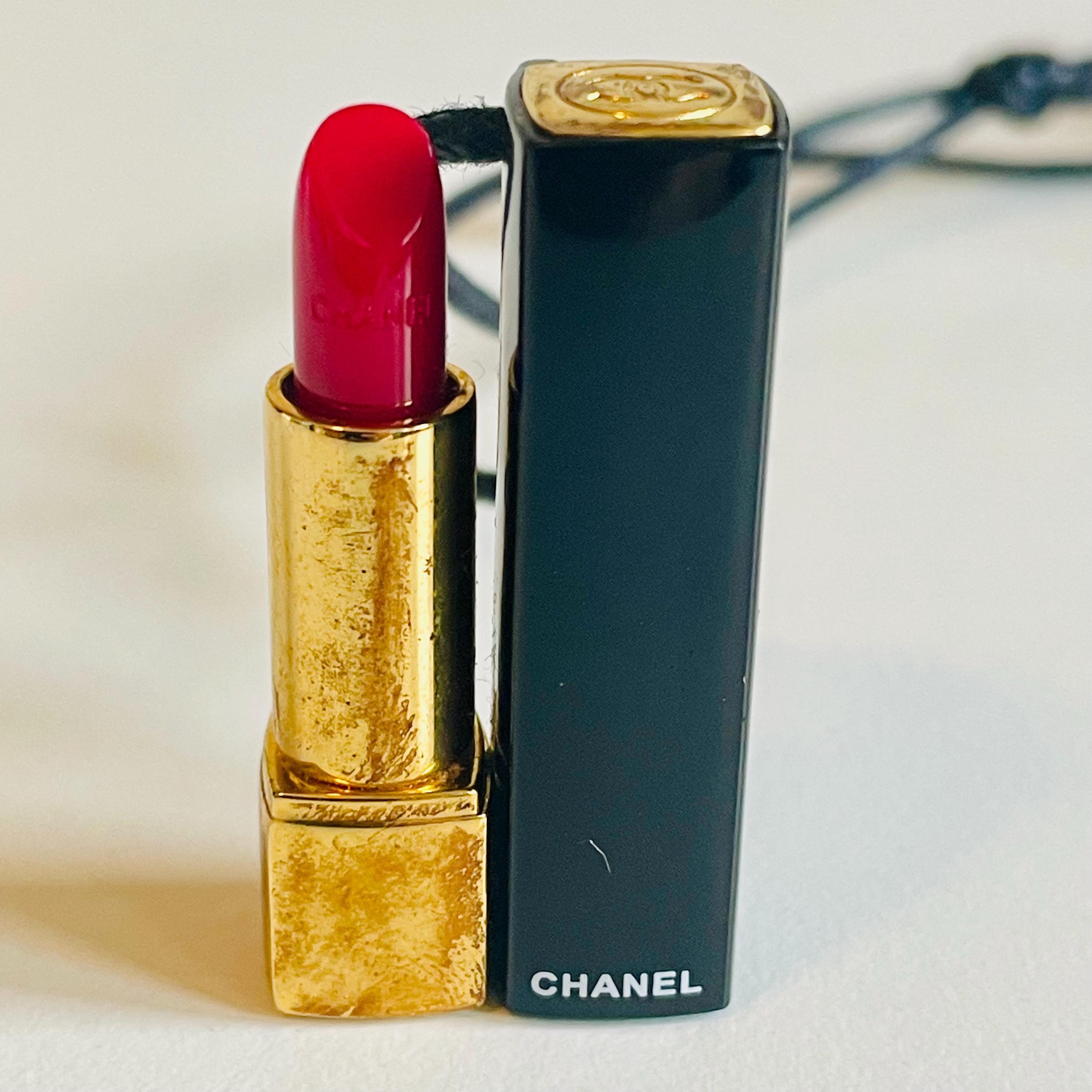 Authentic Chanel Allure Lipstick Pendant Necklace, Vintage, Resin, Rare