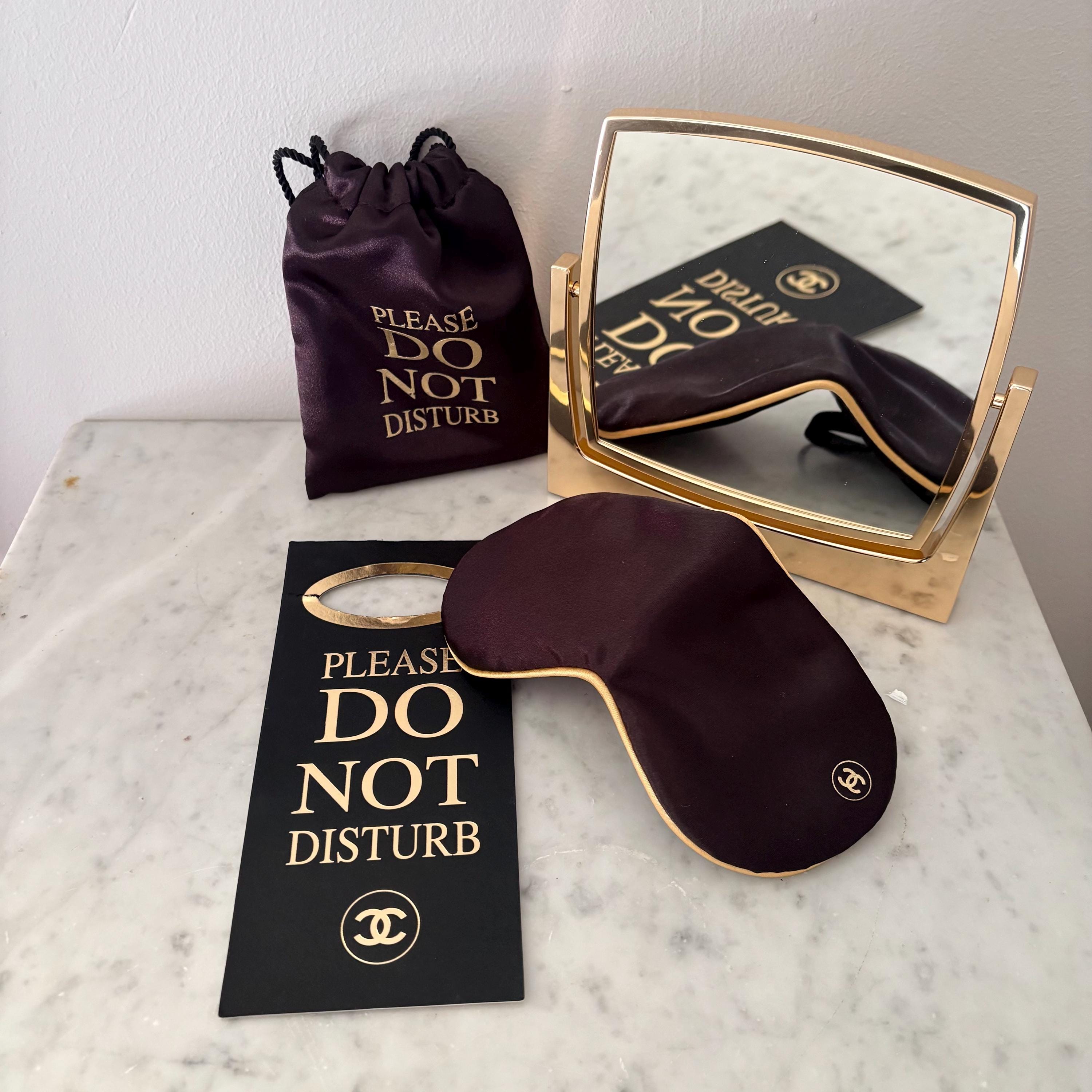 Chanel Silk Sleep Mask Set Black Gold CC Coco Mademoiselle L'eau