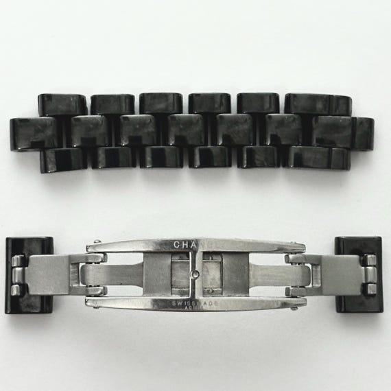 Chanel J12 Watch Clasp With 12 Ceramic Links Black Swiss Made