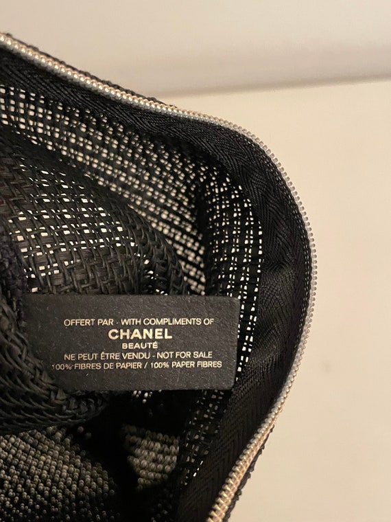 Authentic Chanel Make up Bag Cosmetic Bag Le Voyage Raffia Vintage Etsy