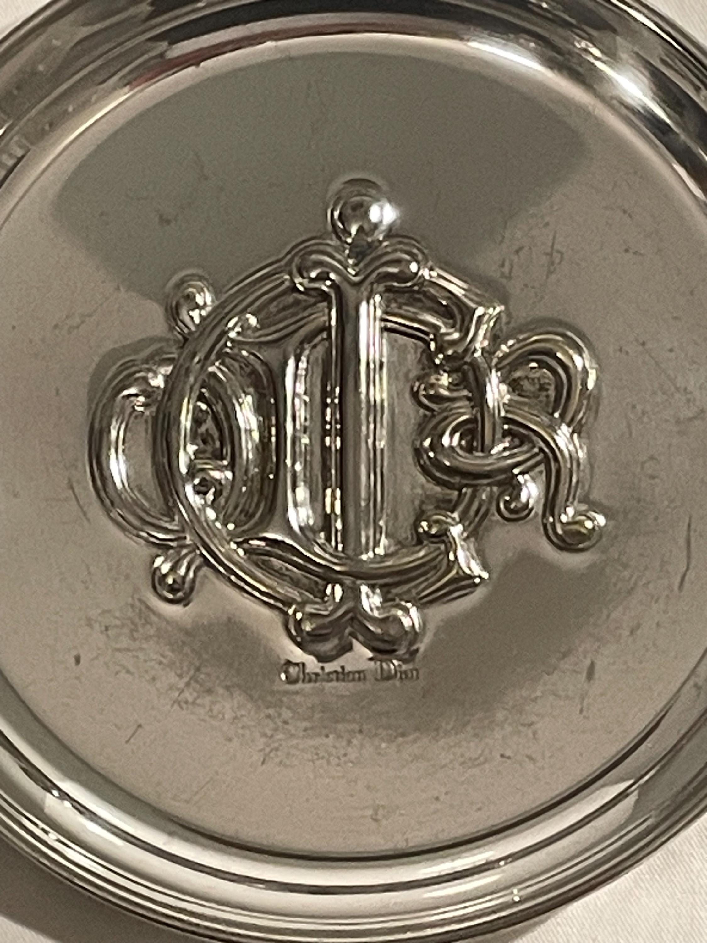 Vintage Christian Dior Silver Plated Vanity Tray - Collectible CD
