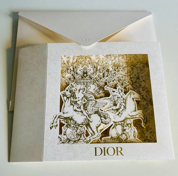Rare DIOR 3D Greeting Card – Baroque Horse Riders & Castle Scene