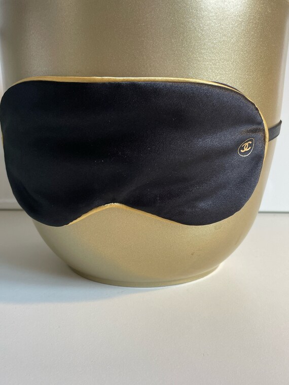 Chanel Silk Sleep Mask Set Black Gold CC Coco Mademoiselle L'eau