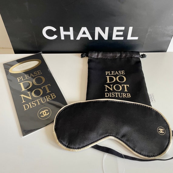 Chanel Silk Sleep Mask Set Black Gold CC Coco Mademoiselle L'eau