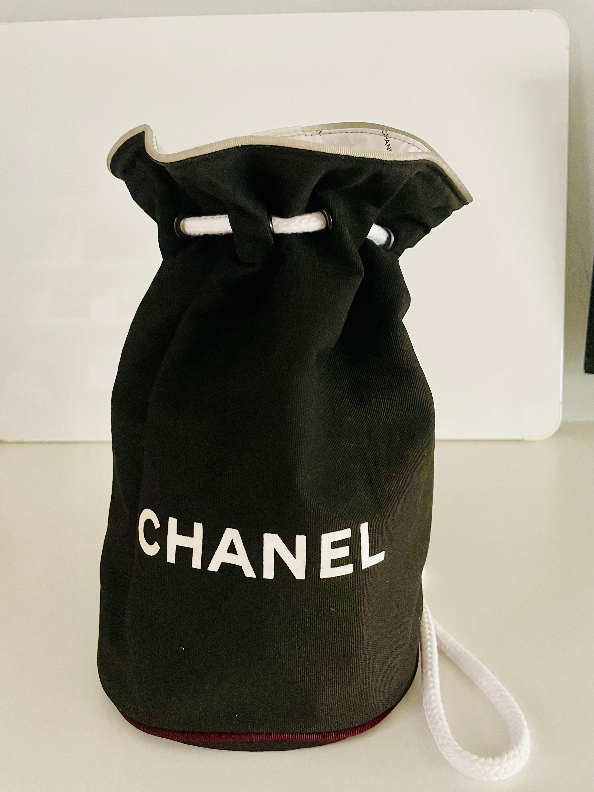 Chanel canvas drawstring backpack hot sale