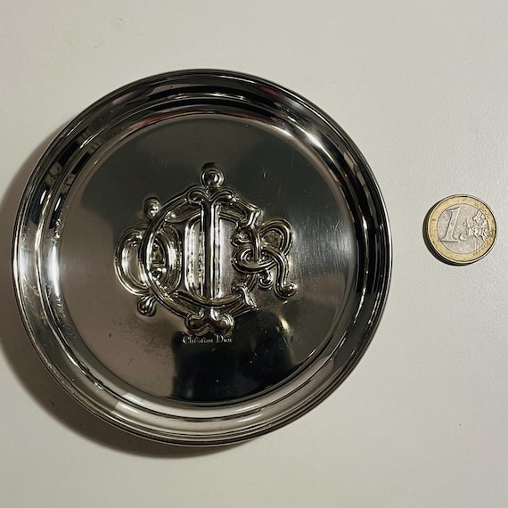Vintage Christian Dior Silver Plated Vanity Tray - Collectible CD