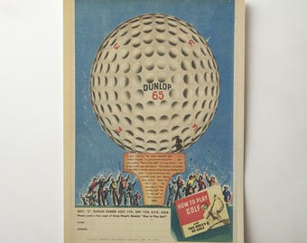 Vintage Golf Ball Magazine Ad Digital Download, Sports Prints