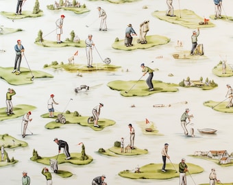 Wzór golfisty w stylu vintage, wydrukowana grafika ścienna z motywem golfa, cyfrowe pobieranie retro golfa, prezent golfowy dla mężczyzn