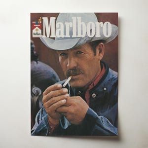 Marlboro Man Vintage Ad Poster Digital Download, Cowboy Poster, Magazine Art